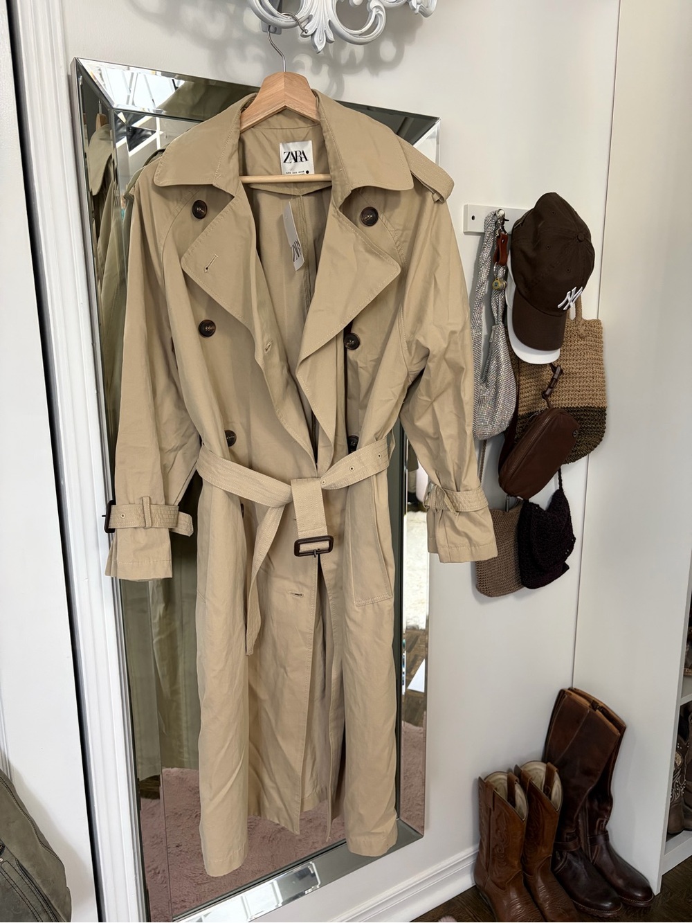 NWT! ZARA cotton blend trench coat